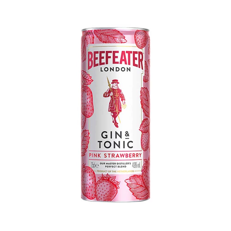 Beefeater Gin &amp; Tonic Pink Strawberry 4.9% 0.25l